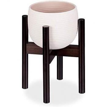 Soporte de Plantas Ajustable de Bambú para Macetas hasta 32 cm, Altura 35.5 cm, Color Marrón
