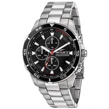 Sector ADV2500 Men's Chronograph Stainless Steel Watch with Black Dial and 100M Water Resistance