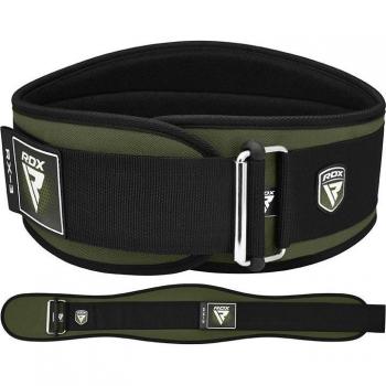 Cinturón de Gimnasio RDX X3 para Levantamiento de Pesas de 6 Pulgadas Verde Negro - Talla L