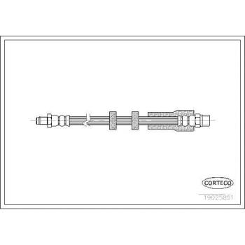 Latiguillo de freno CORTECO 19025851 - manguera flexible para el sistema de frenos, fabricada con materiales de alta calidad, resistente a la presión y a la corrosión, diseñada para un ajuste perfecto en vehículos