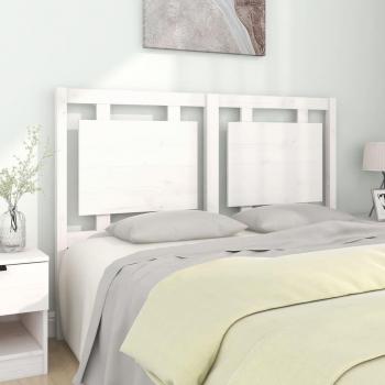 Cabecero de cama blanco 140,5x4x100 cm madera maciza de pino