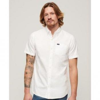 Superdry Men's Short Sleeve Vintage Oxford Shirt White M, Casual Cotton 2024