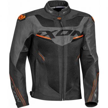 Ixon Chaqueta de Moto Draco Negra con detalles Naranjas y Grises, textil, talla M
