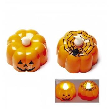 Velas Decorativas de Calabaza y Telaraña - Set de Halloween