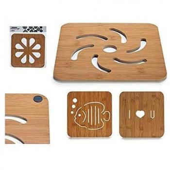 Bigbuy Home S3603440 Salvamantel, 22 x 22 x 0.5 cm, Cuadrado
