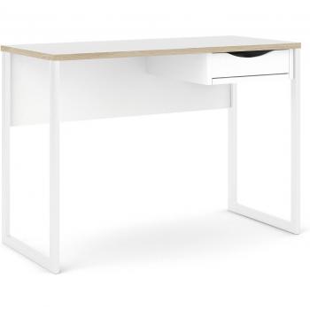 Escritorio Alterego Function Plus Axel 70513Gogo49 blanco/roble, características: diseño moderno, superficie en melamina blanca y roble, dimensiones adecuadas para espacios de trabajo, fácil montaje, resistente y duradero