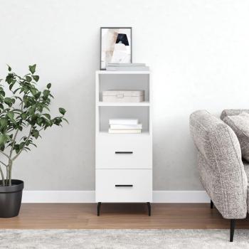 Aparador de madera multicapa blanco 34,5x34x90 cm