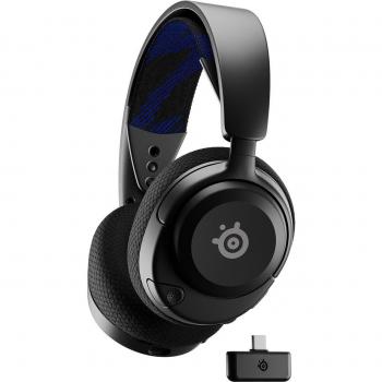 SteelSeries Arctis Nova 4P Auriculares Gaming Inalámbricos con Cancelación de Ruido, Micrófono, Color Negro/Azul, Conexión 2.4 GHz - Modelo 61641