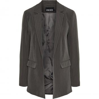 Blazer Oversize de Raya Diplomática para Mujer en Gris