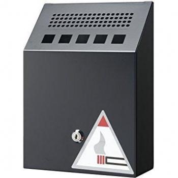 Durable 333301 - Cenicero de Pared de Metal de 2.5 Litros, Negro