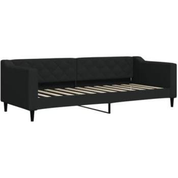 Sofá cama tela negro 80x200 cm