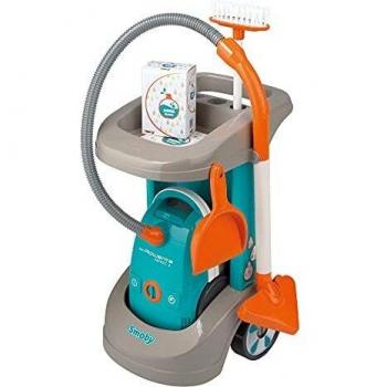 Smoby Electronic Cleaning Trolley with Vacuum Cleaner and Accessories