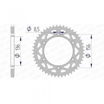 AFAM Kit de transmisión - Corona de aluminio 15206 y Piñón de aluminio 520-50Z (plateado)