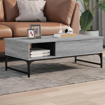 Mesa de centro Sonoma de metal multicapa gris 100x50x35 cm