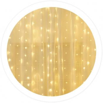 Cortina LED Luminosa 3x1m Luz Cálida - Decoración Navideña Versátil y Moderna