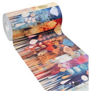 Alfombra de Cocina Antimanchas PVC Impresión Digital Floral Multicolor 51x120 cm