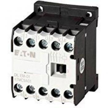 Eaton DILEM-01(230V50HZ,240V60HZ) Mini Contactor de Potencia, 3 Polos con 1 NC, 4 kW/400 V/AC3, 230 V 50 Hz, 240 V 60 Hz