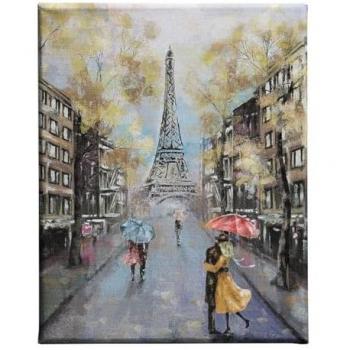 Impresión sobre Lienzo Torre Eiffel 9, Poliéster Multicolor, 45x3x70 cm, Epikasa