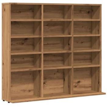 Artisan Oak CD Cabinet - 100x23x89.5 cm Engineered Wood Storage Unit