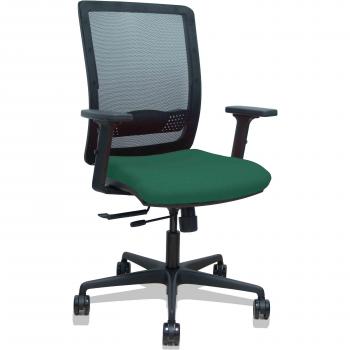 Silla Haches Traslack Malla Negra Asiento Bali Verde Botella Brazos 2D Ruedas 65mm