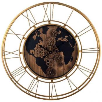Reloj Redondo de Pared Mapamundi
