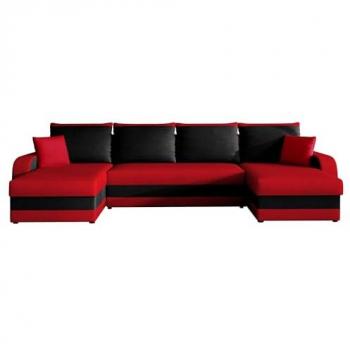 Sofá rinconero Comfivo 233, con función de descanso y caja de ropa de cama, dimensiones 304x140x80cm