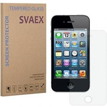 SVAEX iPhone 4 / 4S Premium Protector de pantalla de vidrio templado - vidrio de dureza 9H - grosor de 0.3mm - transparencia de alta definición - bordes redondeados 2.5D - antigolpes - recubrimiento oleofóbico - tacto delicado - vidrio de alta calidad -