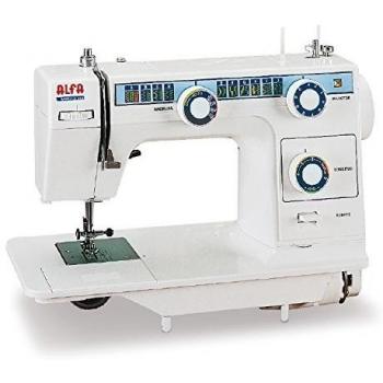 Alfa Modelo 393 - Máquina de Coser de Mesa con 23 Puntadas, Color Blanco