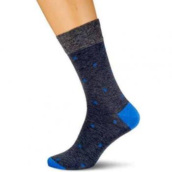 Falke Steel Melange Mercerized Cotton & Nylon Dotted Dress Socks - Size 47-50