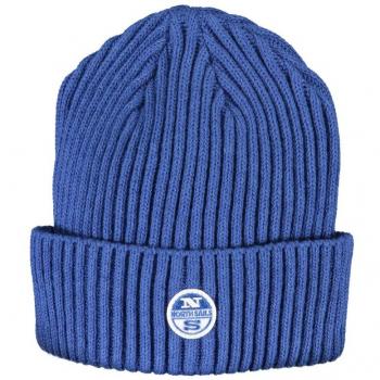 North Sails Unisex Blue Cotton Beanie Hat - ONE SIZE