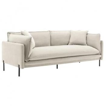 Sofá de 3 plazas de tela beige CORFINO