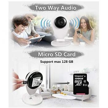 Cámara Inalámbrica Mini IP WiFi HD con Audio y Monitor para Bebés