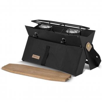 Estufa doble Primus Onja, cocina de camping compacta y portátil, diseño negro, quemadores de alto rendimiento, fácil de usar y limpiar, ideal para actividades al aire libre
