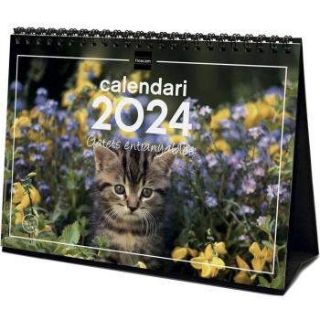 Finocam 2024 Sobremesa Catalán Gatitos Enero-Diciembre 210x150mm Calendario de Escritorio