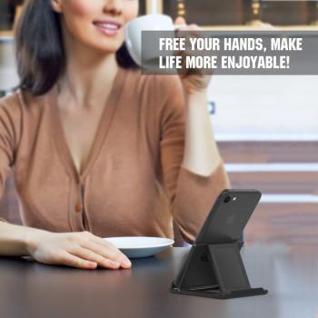 MoKo Soporte Tablet, Ajustable Soporte Tablet/Móvil 6-8, para iPad 9, iPad Mini 6, iPhone 13, iPhone 12Mini/12/12 Pro/12Pro MAX, 11 Pro Max/11 Pro/11, iPhone XS/XS MAX/XR/X, Galaxy S20, Negro