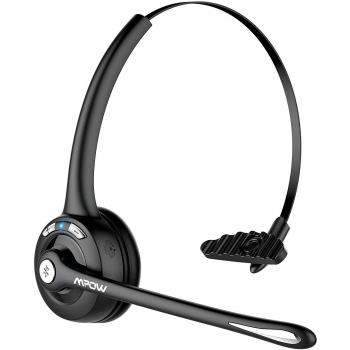 Mpow Auriculares Bluetooth Pro de Teléfono Inalámbrico con Micrófono Súper Ligero Manos Libres, Cancelación de Ruido, Conversación de 13 Horas, para Teléfono Fijo, Officina, Clases Colectivas, Centro de Llamadas, Recepcionista