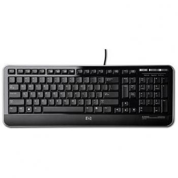 HP QY776AA - Teclado (USB, PC/Server, Oficina, Negro, 1,8m, 422 x 164 x 24 mm)