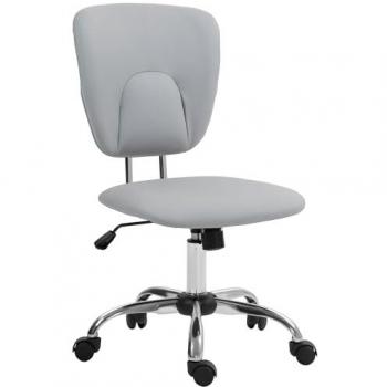 Vinsetto Silla de Oficina sin Reposabrazos, Silla de Escritorio Juvenil con Altura Ajustable y Función de Inclinación, Carga 120 kg, Dimensiones 50x54x87,5