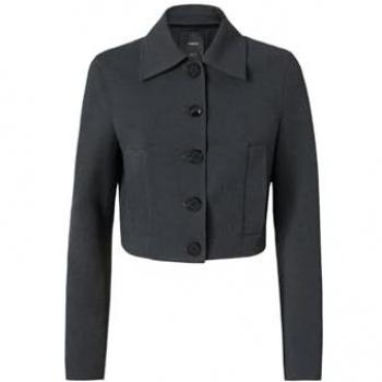 Gray Women's Light Jacket with Short Shirt Collar - Size M by Pinko