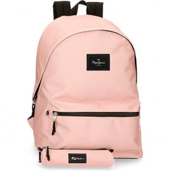 Mochila Pepe Jeans Aris + Estuche Escolar rosa claro
