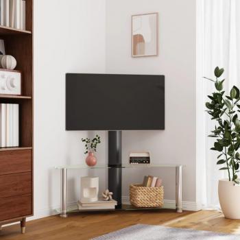 Soporte de TV Angular 2 Niveles para Pantallas de 32-70 Pulgadas en Color Negro y Plata