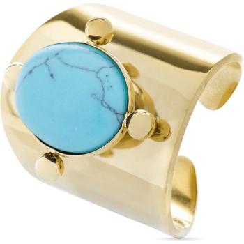 Anillo de diseño exclusivo Luxenter Africa Turquesa bañado en oro amarillo