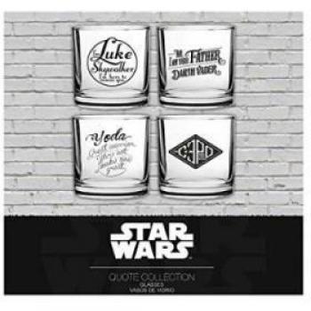 SD toys Set 4 Vasos Frases Famosas Star Wars, Color Transparente
