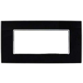 Placa Vitra 7M Negra Compatible con Vimar Plana