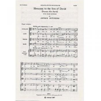 Arthur Hutchings: Hosanna To The Son Of David. Partituras para SATB