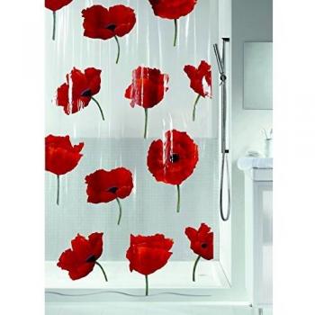 Spirella 1042344 Poppy Cinnabar - Cortina para Ducha