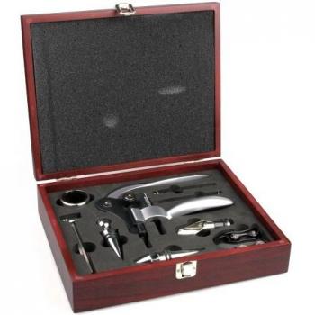 Set de accesorios para vino 10 piezas con maletín HI