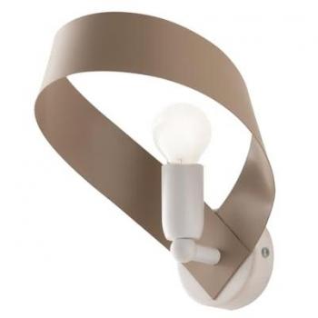 Aplique Moderno Primula 1 Luz Hierro Laca Blanco y Tortora