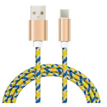 Cable Samsung galaxy S8 cable USB tipo C cable cargador Samsung S8 cable carga S8 nylon trenzado conectores alta calidad cable cargador type c cable cargador móvil Samsung S8 amarillo