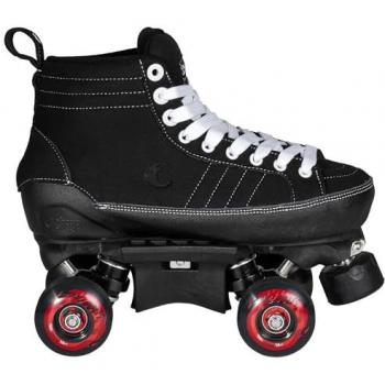 Patines de Cuatro Ruedas Chaya Karma Pro Black con diseño moderno, estructura ligera, ruedas de alta calidad para un deslizamiento suave, freno delantero y soporte acolchado para mayor comodidad